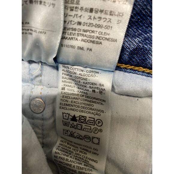 32 Levi's 90s High-Rise Buttonfly Ribcage Straight Ankle Crop Distressed - Picture 8 of 8